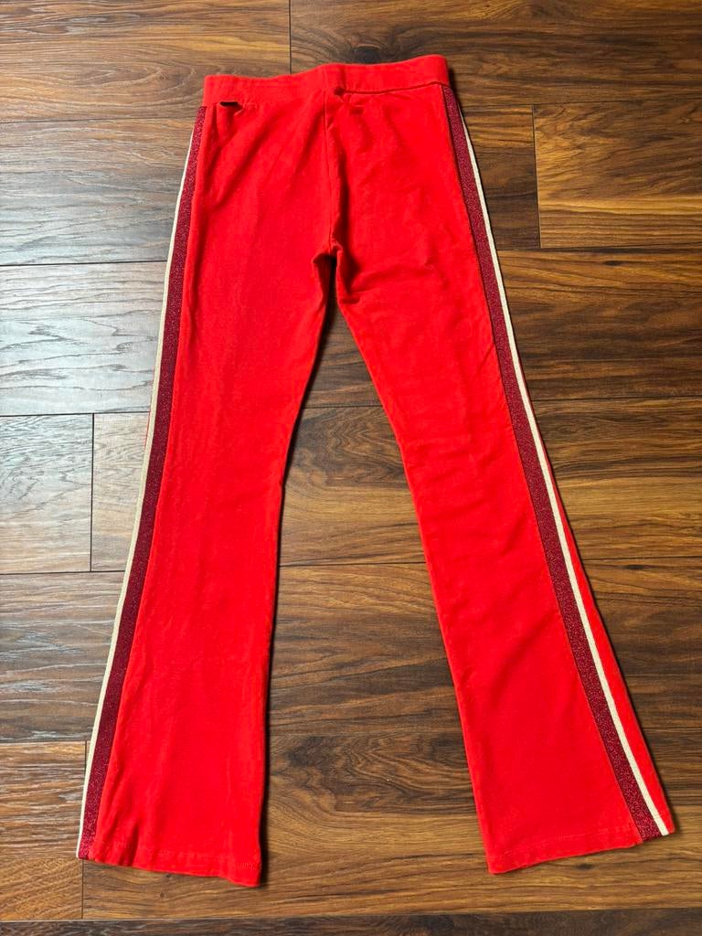 WE flared broek maat 164 – rood met glitter bies, Ophalen of Verzenden, Zo goed als nieuw, Meisje, Broek