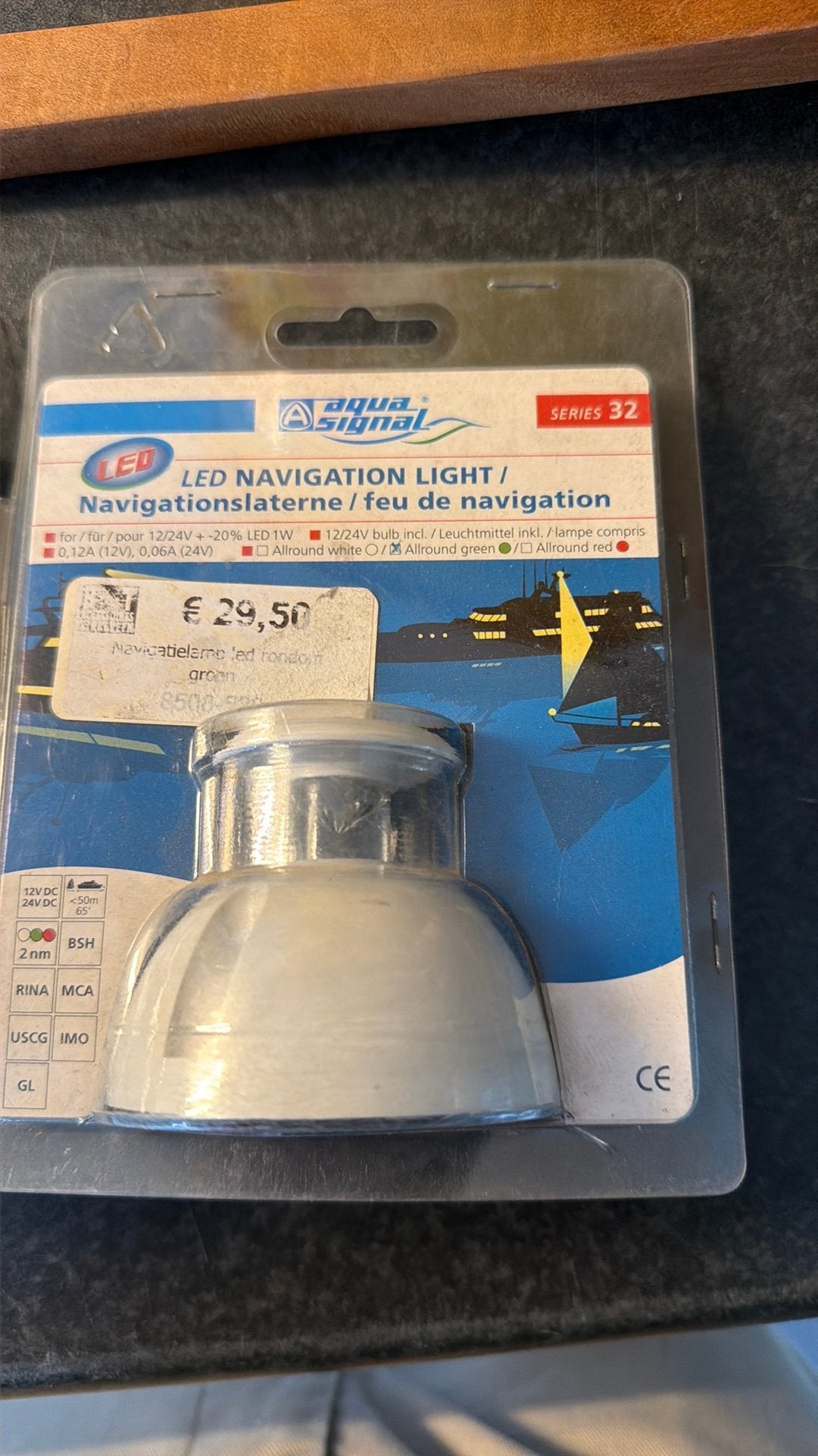 Aquasignal allround led light green. Groen navigatie licht, Ophalen of Verzenden, Zo goed als nieuw