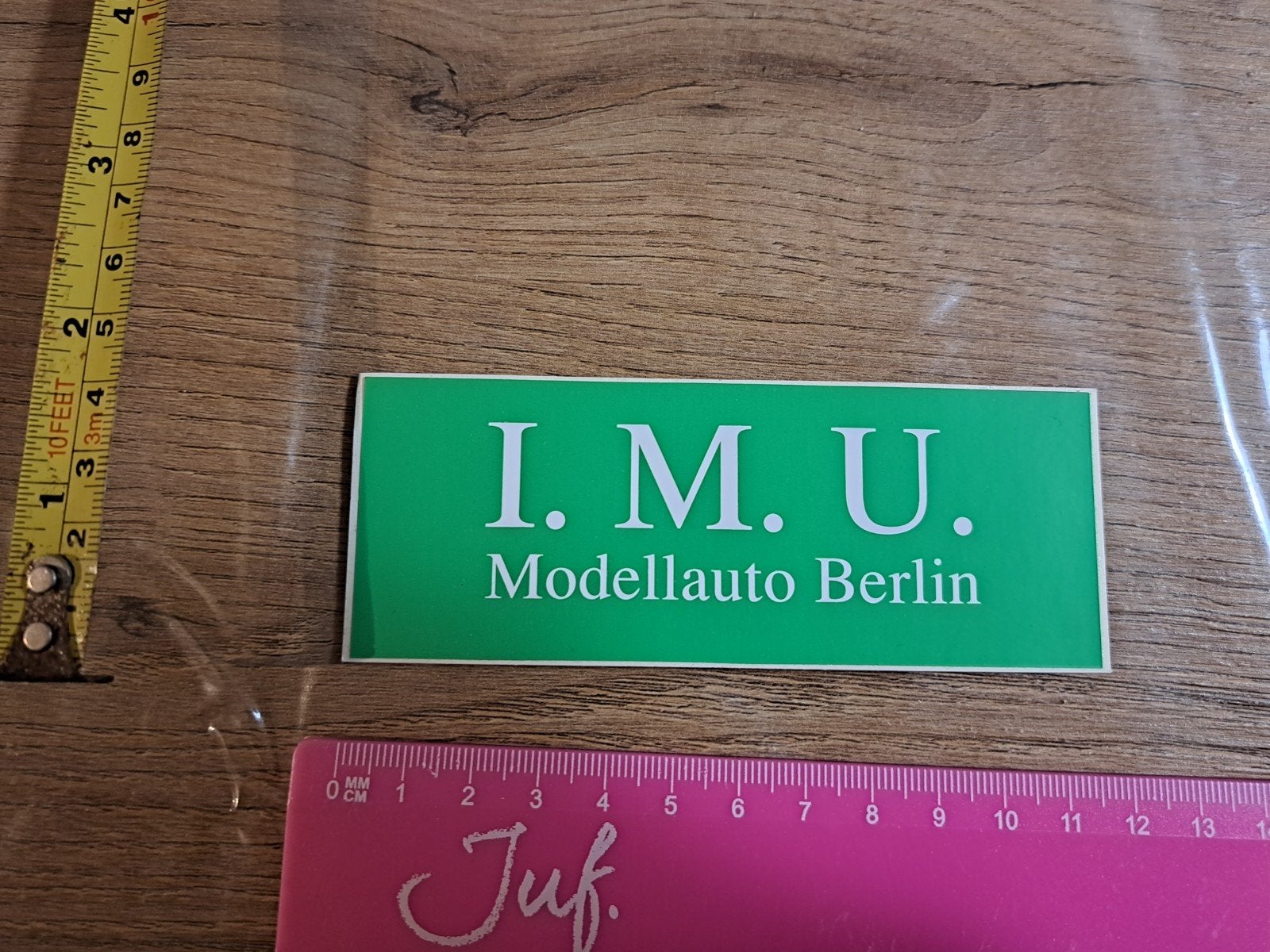 Sticker I.M.U. Modellauto Berlin groen, Verzamelen, Ophalen of Verzenden, Zo goed als nieuw, Bedrijf of Vereniging