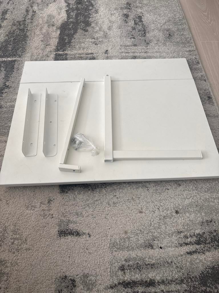 NORBERG Klaptafel voor wandmontage, wit, 74x60 cm, Ophalen, Overige materialen, 50 tot 100 cm, Rechthoekig