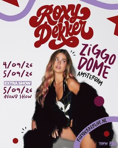 3 tickets ROXY DEKKER ZIGGO staanplaats 5 sept 14:30, Drie personen of meer, September