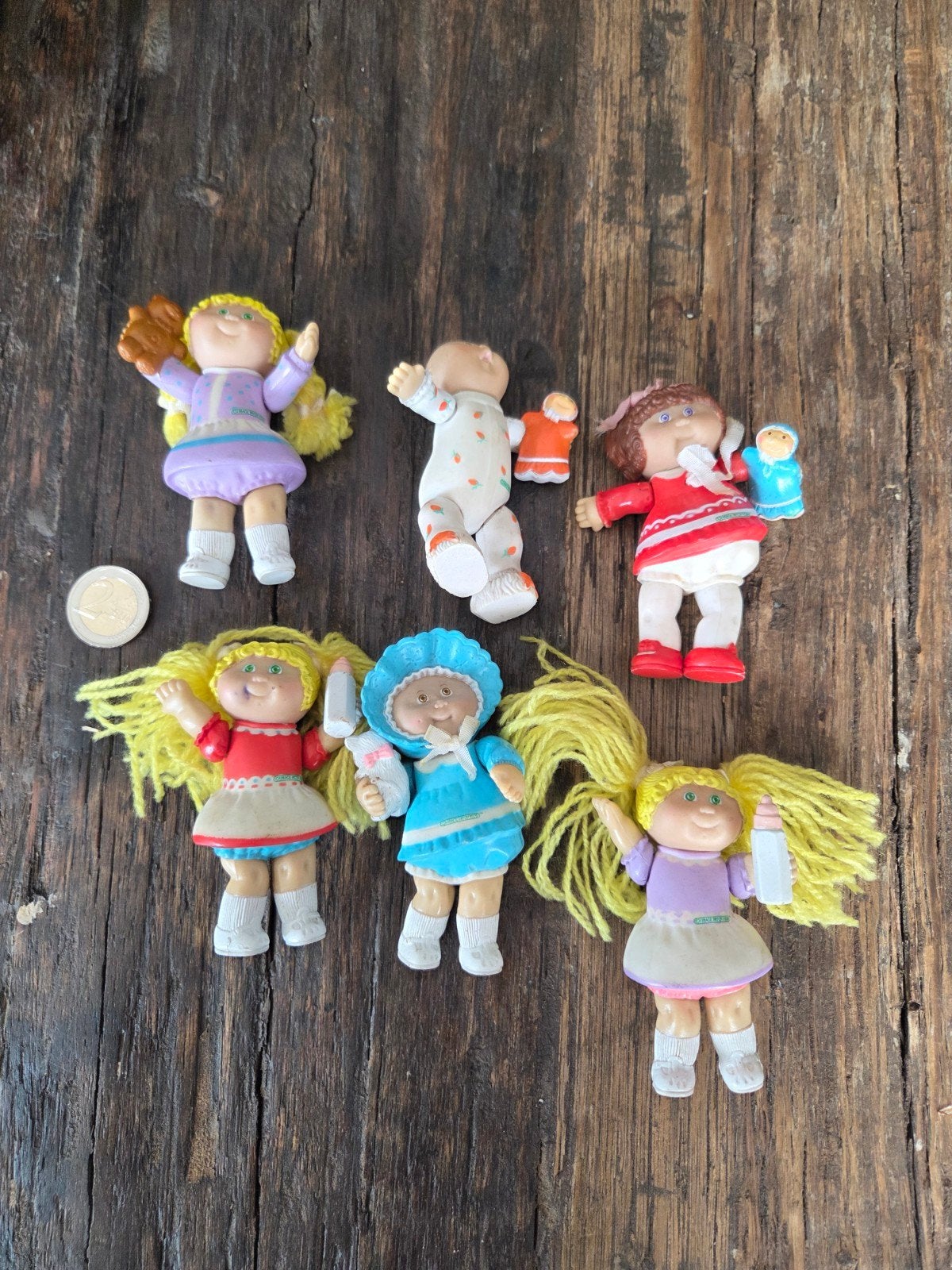 6x Jaren 80 Cabbage Patch Kids Mini Dolls Actiefiguren, Ophalen of Verzenden, Gebruikt, Overige typen