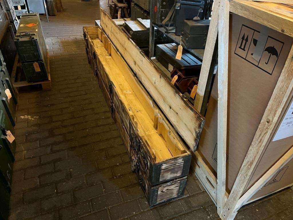 Geborstelde en Gebrande legerkisten 2m81 lang, TV MEUBEL, Ophalen of Verzenden
