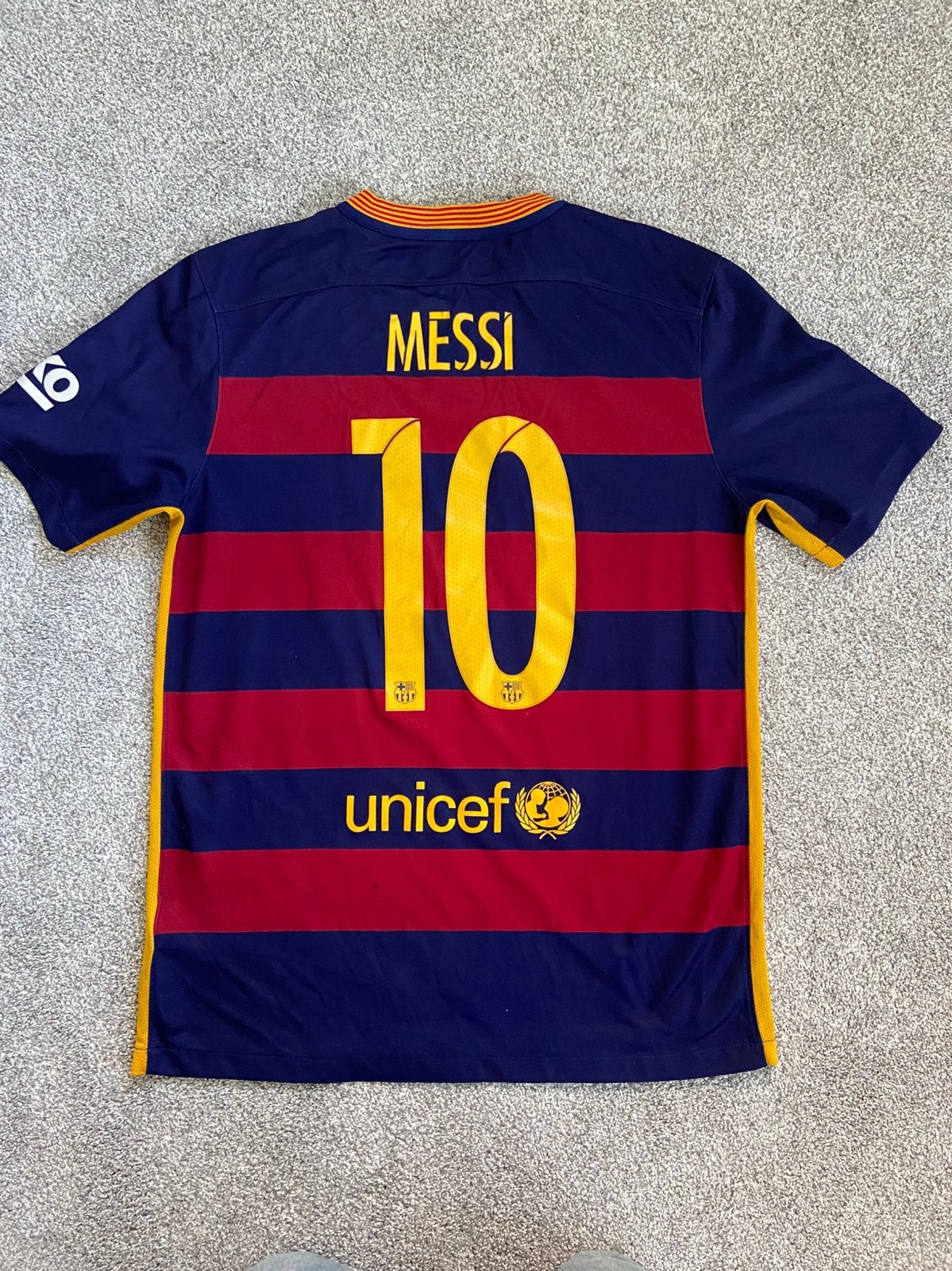 Origineel FC Barcelona 15/16 Messi M, Sport en Fitness, Voetbal, Maat M, Ophalen of Verzenden, Zo goed als nieuw, Shirt