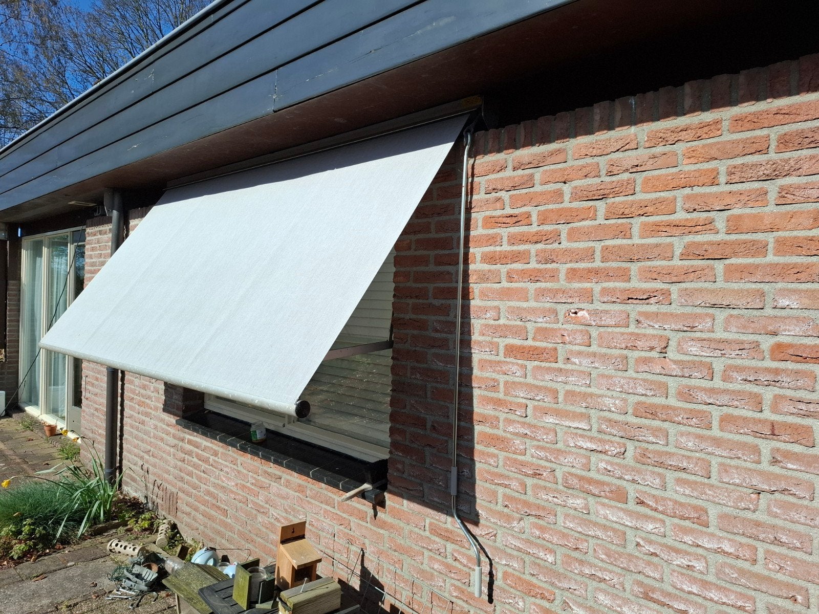 Gebruikte uitvalschermen, Tuin en Terras, Zonneschermen, Ophalen, Gebruikt, 250 cm tot 450 cm, Uitvalscherm