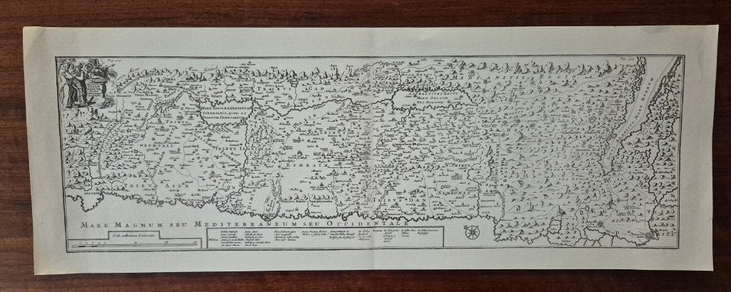 prent kaart Heilige Land (J.Bonfrere), Verzamelen, Ophalen, Buitenland, Zo goed als nieuw, Voor 1940