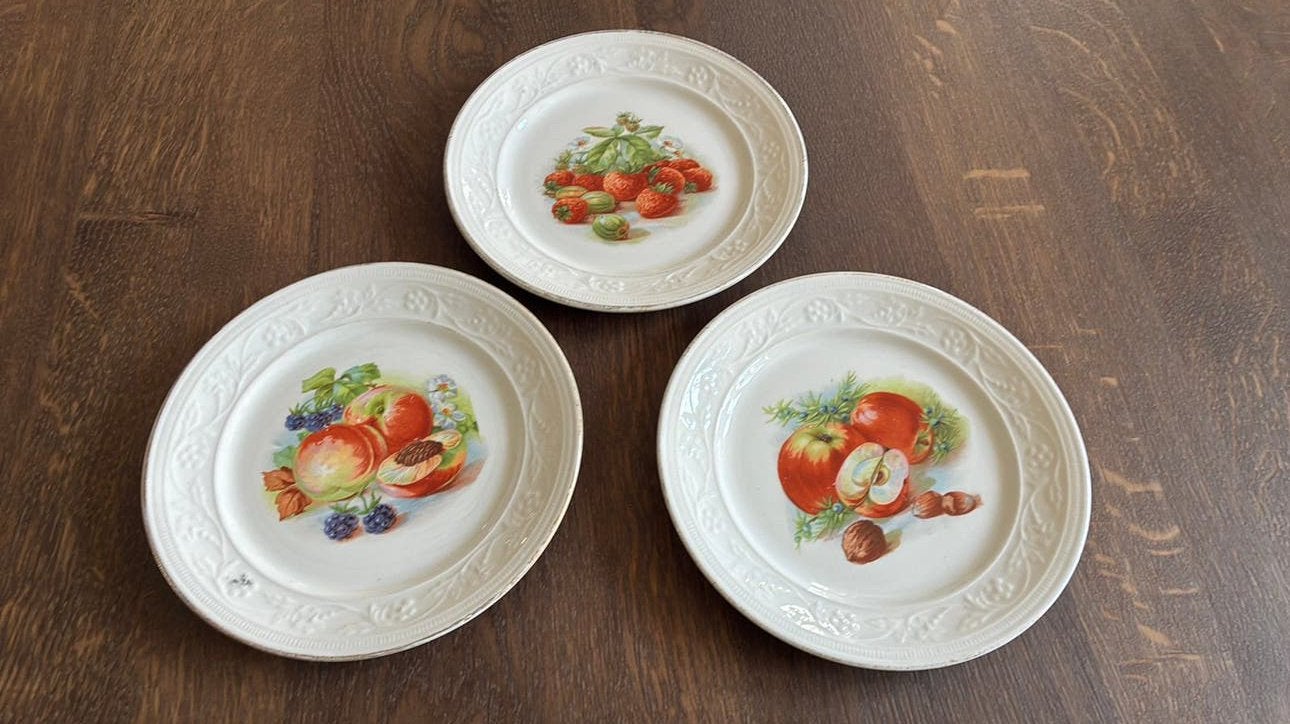 3 antieke ontbijtborden. Petrus Regout & Co. Maastricht, Ophalen of Verzenden