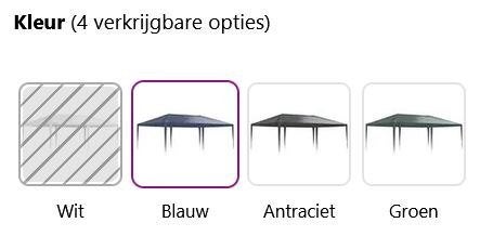 Feesttent Paviljoen Partytent 4x6 m div. kleuren GRTS BZRGD, Verzenden, Partytent, Nieuw, 2 meter of meer