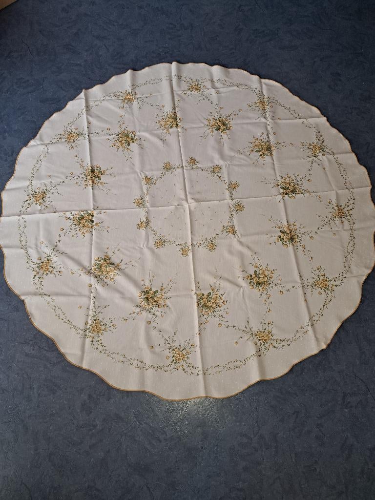 Groot vintage rond zomers tafelkleed, Ophalen of Verzenden, Nieuw, Rond