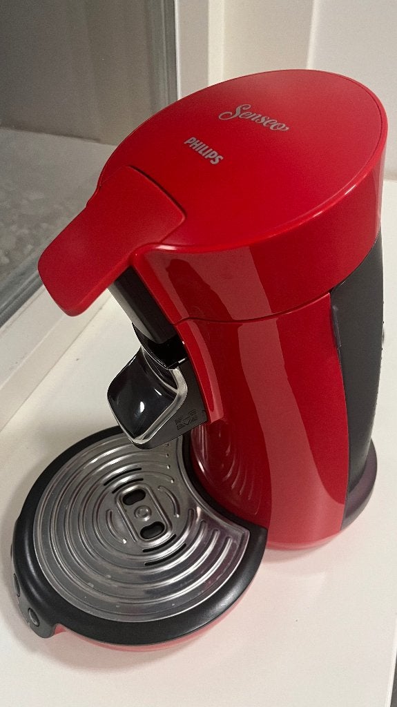 Philips Senseo Viva Café Rood HD7829/80  koffiezetapparaat, Ophalen, Gebruikt, Koffiemachine, Koffiepads en cups