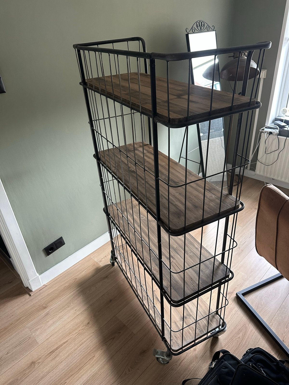Vintage industriële kast op wielen - 160x93x40 cm, Ophalen, Gebruikt