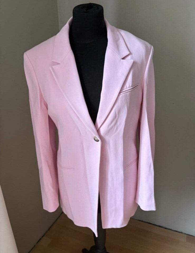 Zara mooie roze langere blazer mt XS ZGAN, Ophalen of Verzenden, Zo goed als nieuw, Jasje, Roze