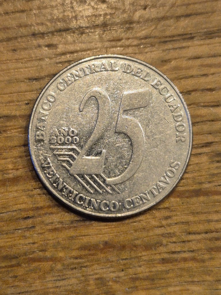 Ecuador - 25 Centavos 2000, Ophalen of Verzenden, Zuid-Amerika