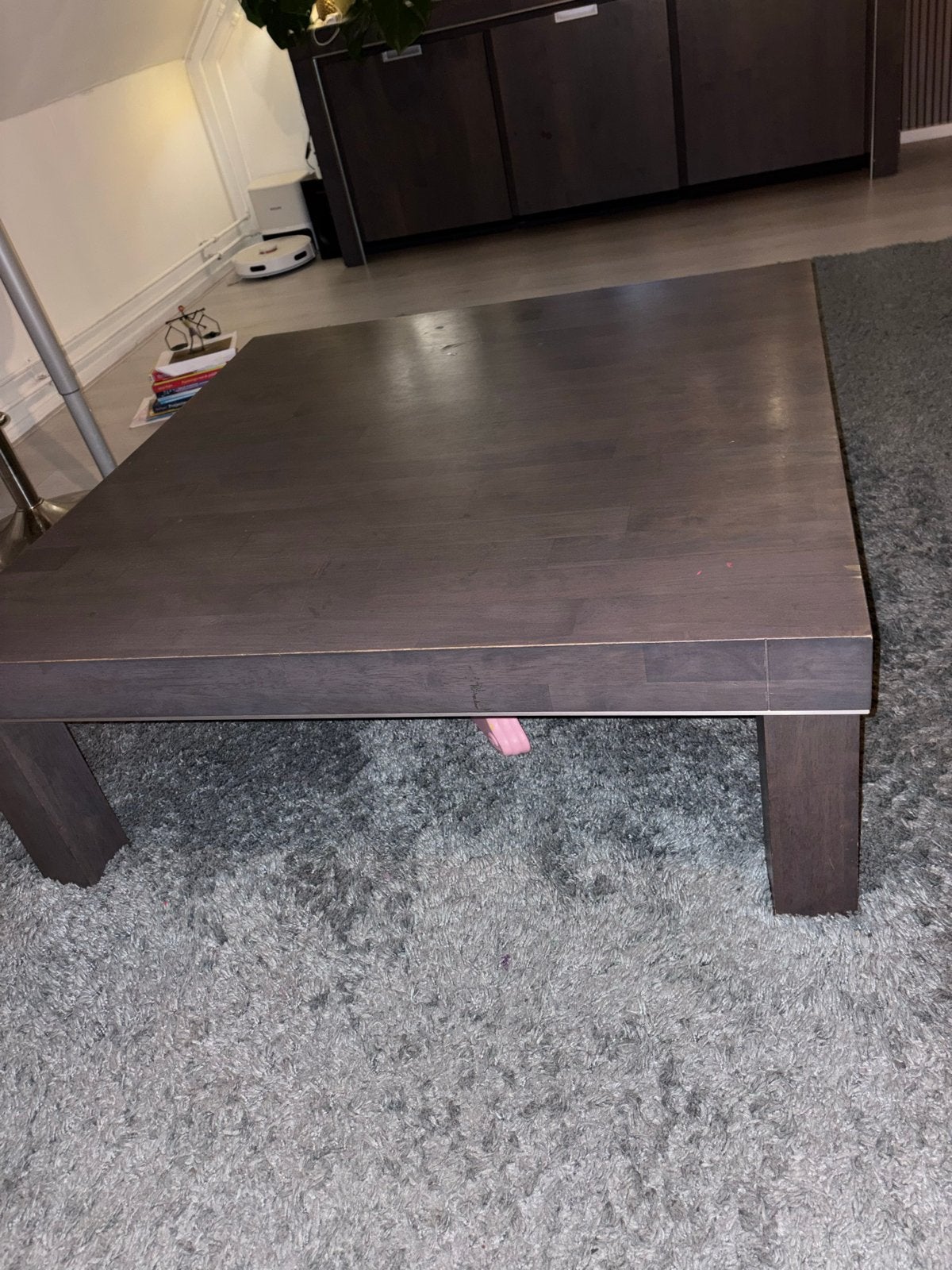 Grijse eikenhouten salon tafel, Gebruikt, 5 – 50, Eikenhout, Vierkant