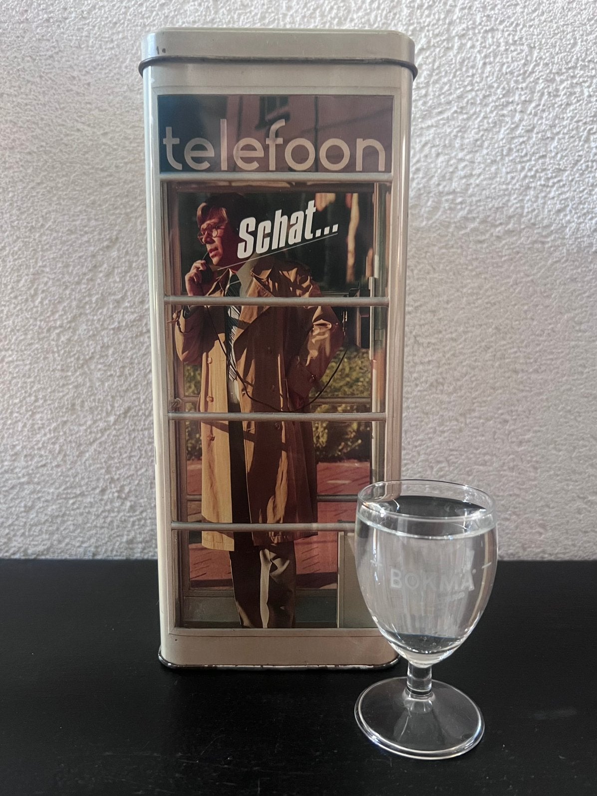 Vintage Bokma Jenever Telefoon blik - 'Schat..! reclame, Ophalen of Verzenden, Zo goed als nieuw