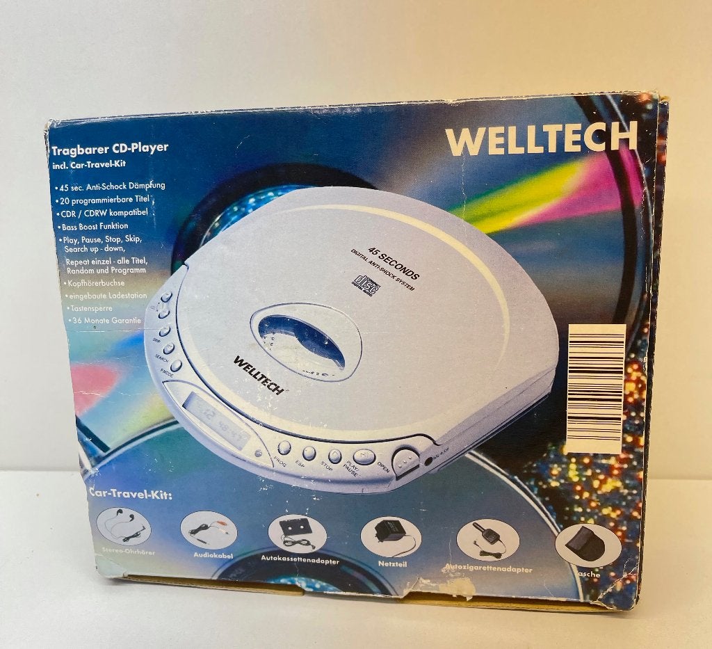 WELLTECH XP-EV600 Portable CD Player / Discman-zo goed als n, N, N, Ophalen of Verzenden, Discman