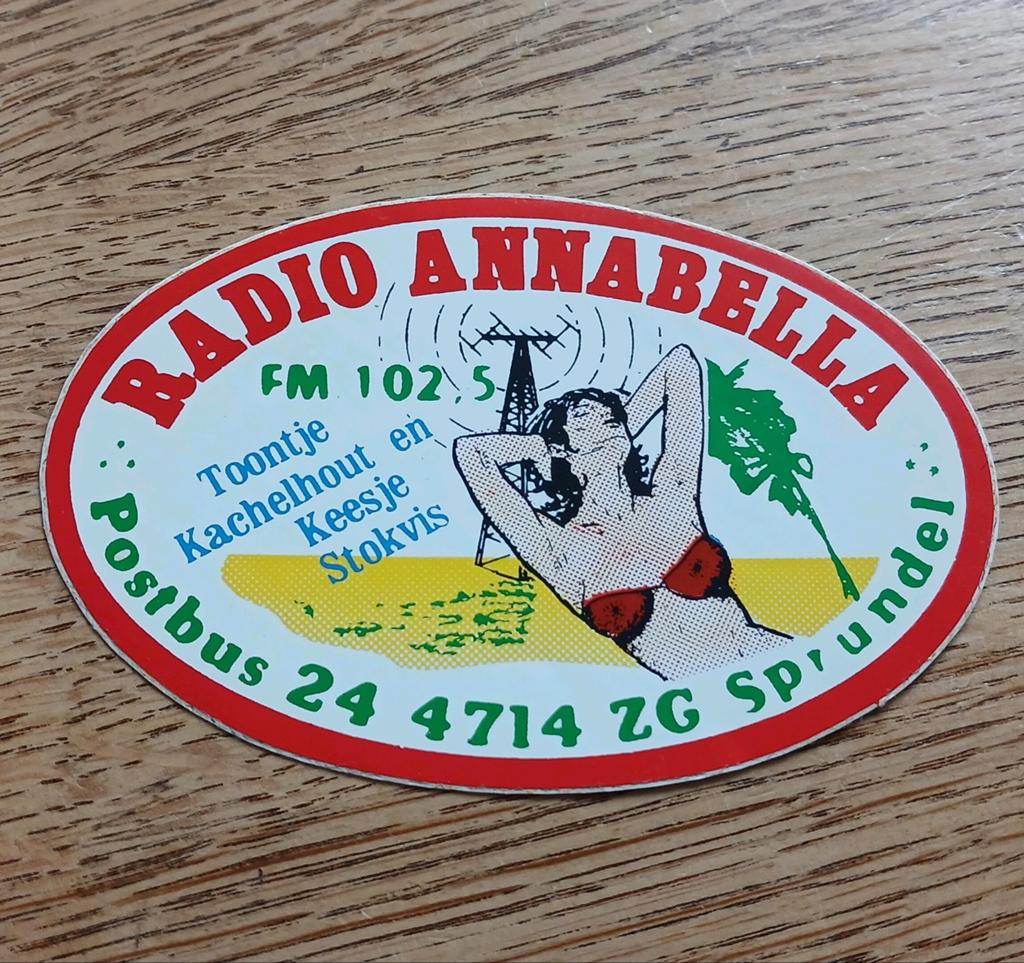 Sticker radio Annabella piraat amateur, SPRUNDEL, Ophalen of Verzenden, Zo goed als nieuw