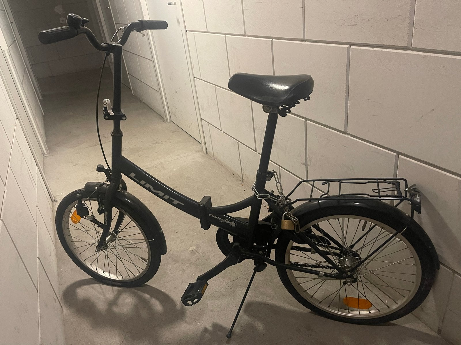 Opvouwbare fiets - Limit - Zwart, Fietsen en Brommers, Fietsen | Vouwfietsen, 20 inch of meer, Gebruikt, Velgrem, Versnellingen