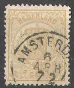 Nederland NVPH nr 17 gestempeld Rijkswapen 1869, Ophalen of Verzenden, T/m 1940, Gestempeld