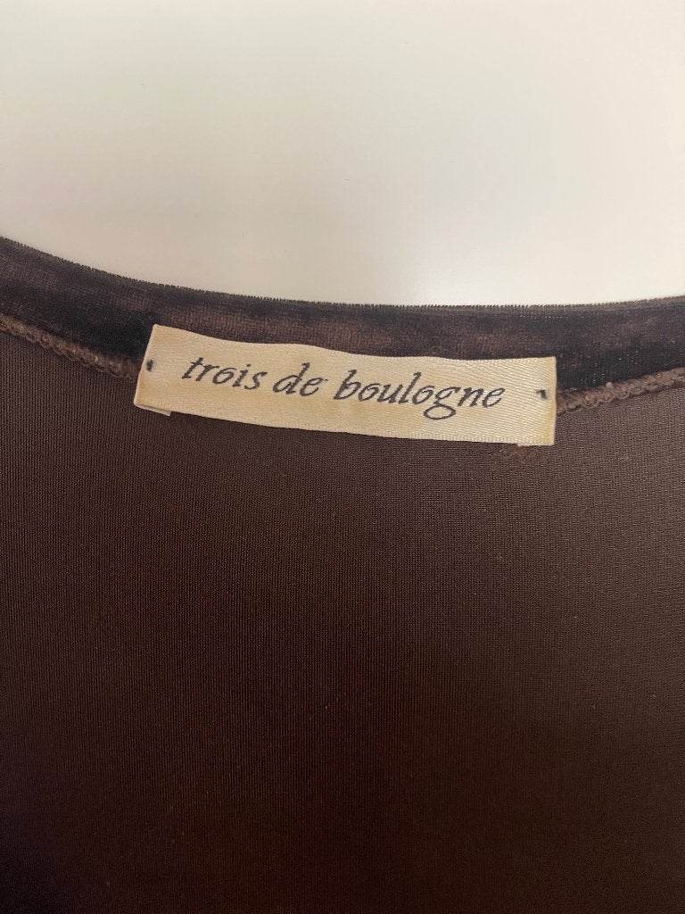 Trois de Boulogne lange jurk, bruin, maat M, 38/40, Kleding | Dames, Maat 38/40 (M), Bruin, Trois de Boulogne, Ophalen of Verzenden