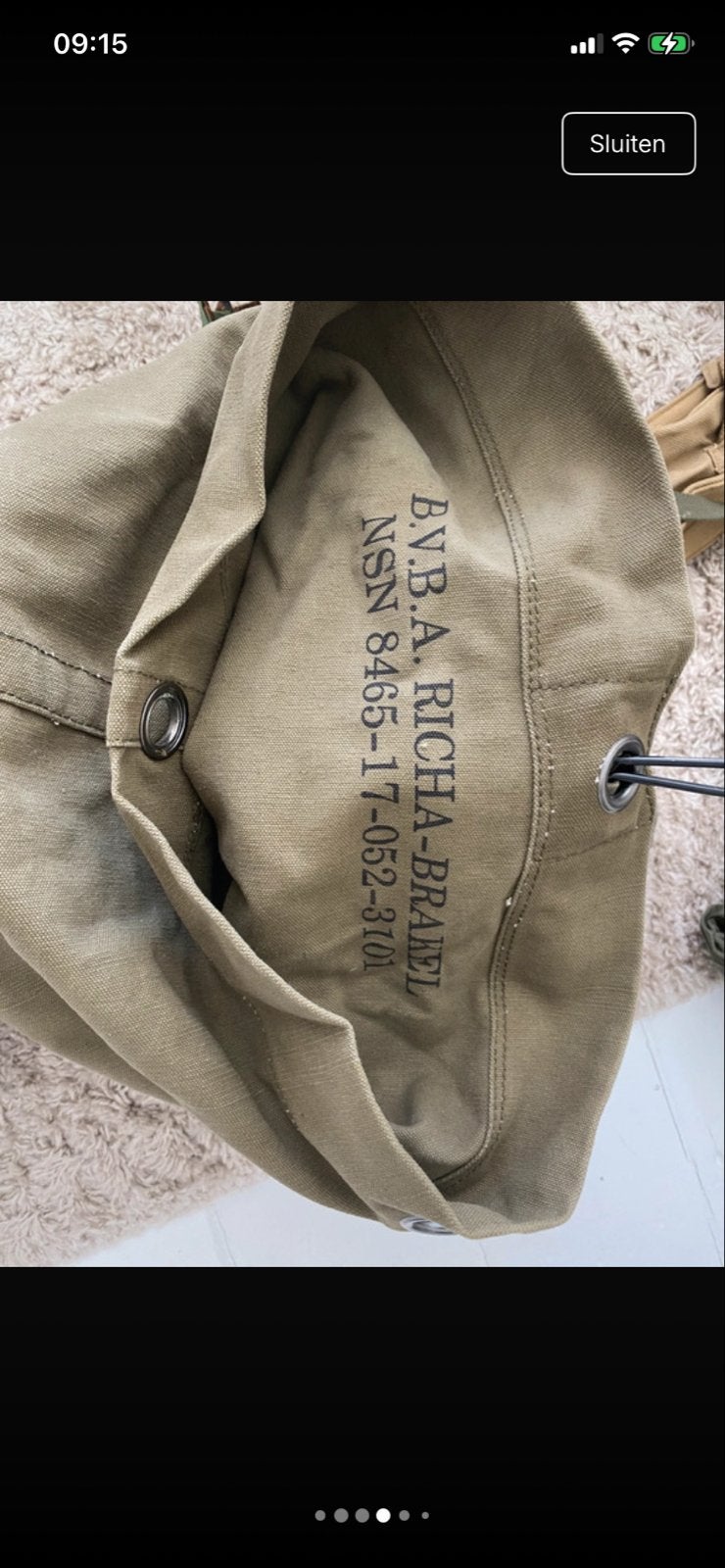 Leger plunjezak met diverse militaire toebehoren, Ophalen of Verzenden, Landmacht, Nederland, Kleding of Schoenen