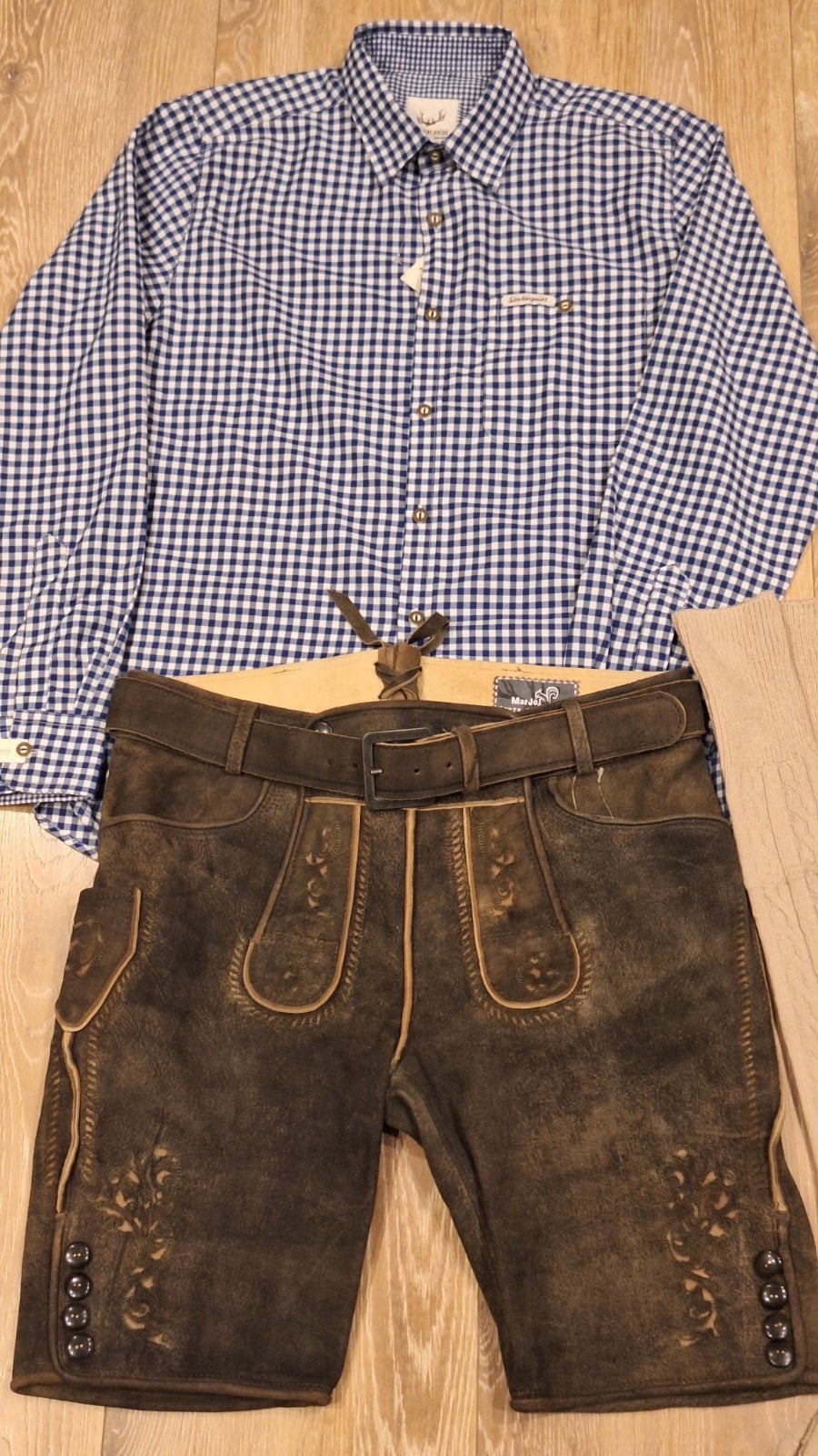 Lederhose wildbock 50 overhemd kousen oktoberfeest, Ophalen, Maat 48/50 (M), MarJo, Overige thema's
