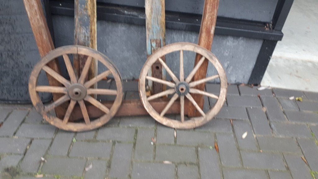 karrewielen wagenwielen karwielen veel maten met as of setje, Ophalen