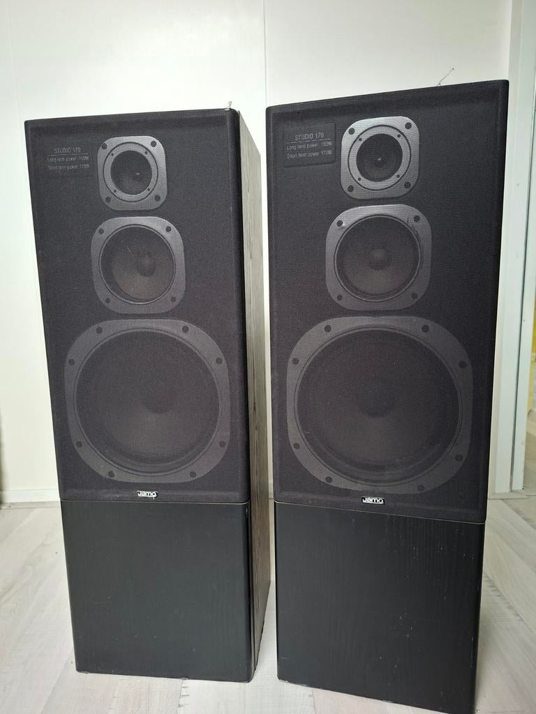 2x Jamo Studio 170 speakers zwart, Audio, Tv en Foto, Luidsprekers, Ophalen, Gebruikt, 120 watt of meer, Front, Rear of Stereo speakers