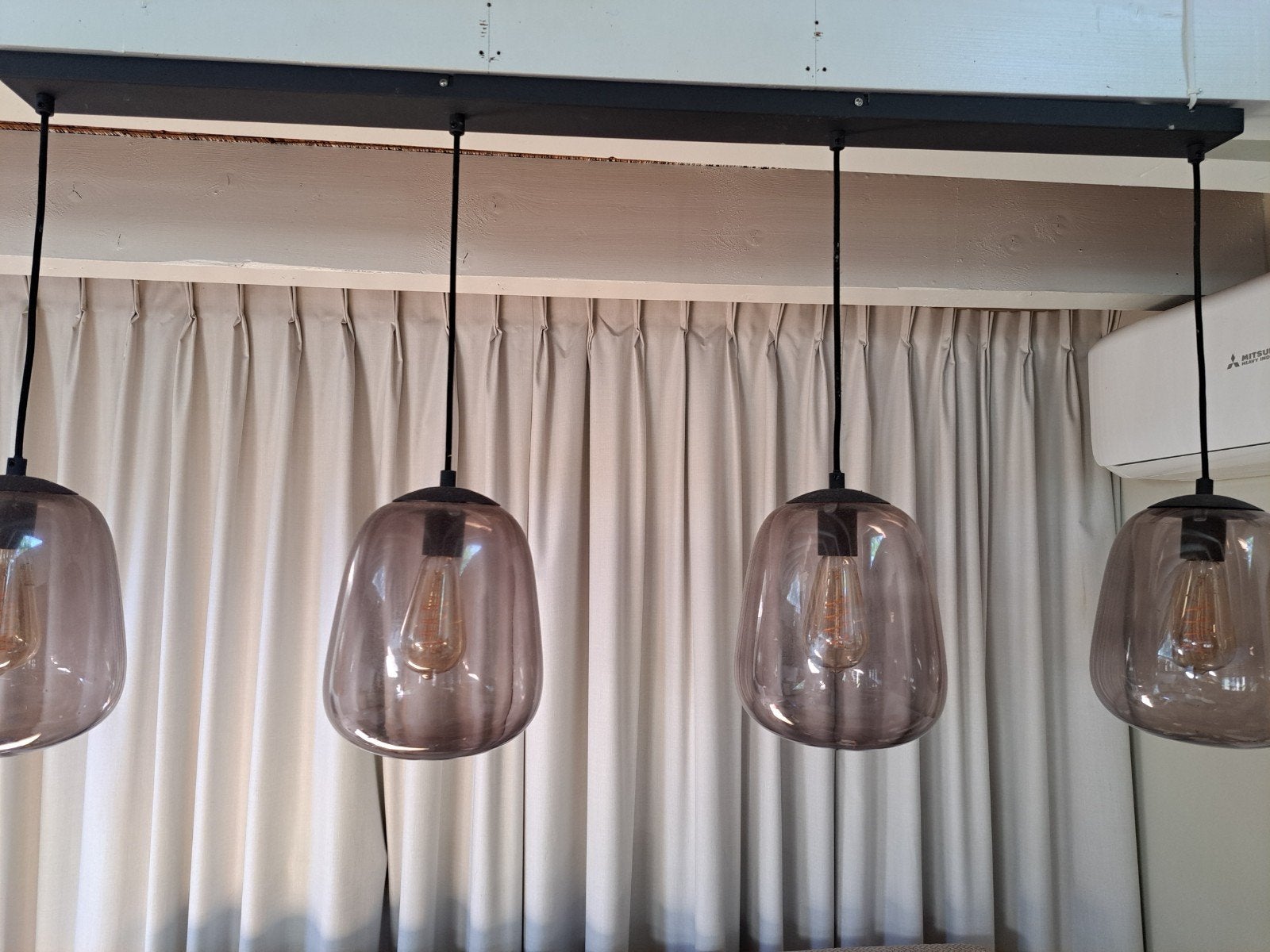 Eettafel lamp, Ophalen, Gebruikt, Glas, E27 (groot)