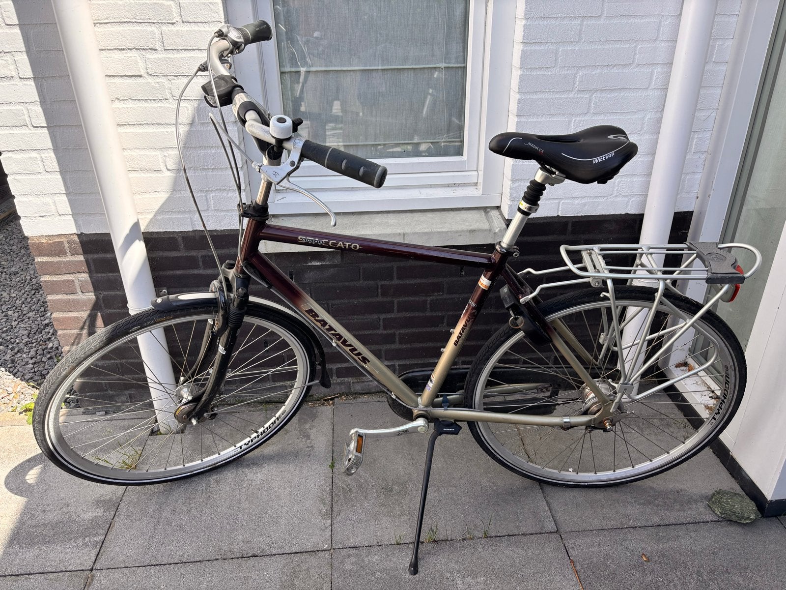 Batavus Staccato herenfiets, Fietsen en Brommers, Ophalen, Gebruikt, Velgrem, Versnellingen