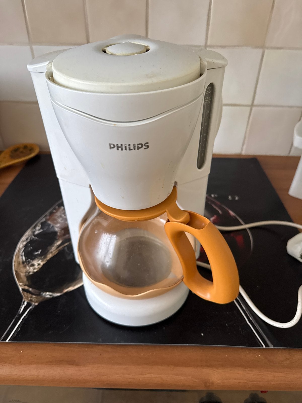 Philips Koffiezetapparaat - Wit met Oranje Accent, Ophalen, Gebruikt, Koffiemachine, Gemalen koffie