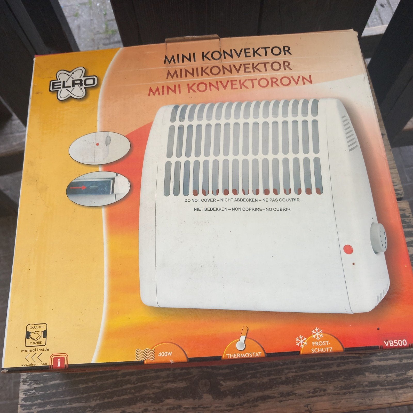 Ongebruikte Elro convectorkachel 400W met thermostaat, Ophalen of Verzenden