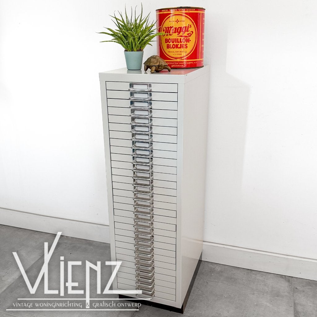 Grijze metalen ladekast 30 lades voor A4 papier, Ophalen, Minder dan 50 cm, Gebruikt, -
