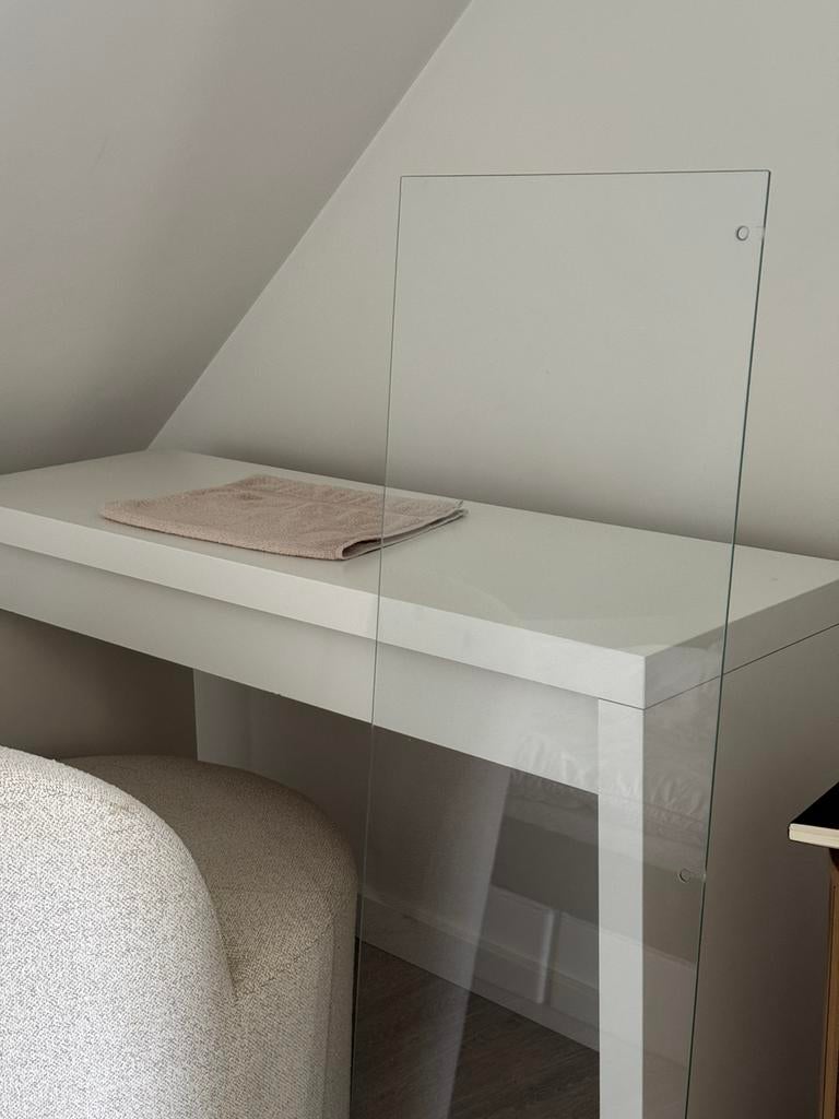 Ikea MALM Toilettafel wit 120x41 cm (ALLEEN GLAS), Huis en Inrichting, Ophalen, Eenpersoons, Minder dan 160 cm, Zo goed als nieuw