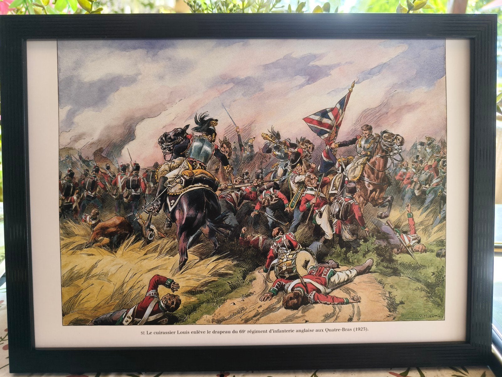 Historisch Schilderij: Slag bij Quatre-Bras (1925), Antiek en Kunst, Ophalen of Verzenden