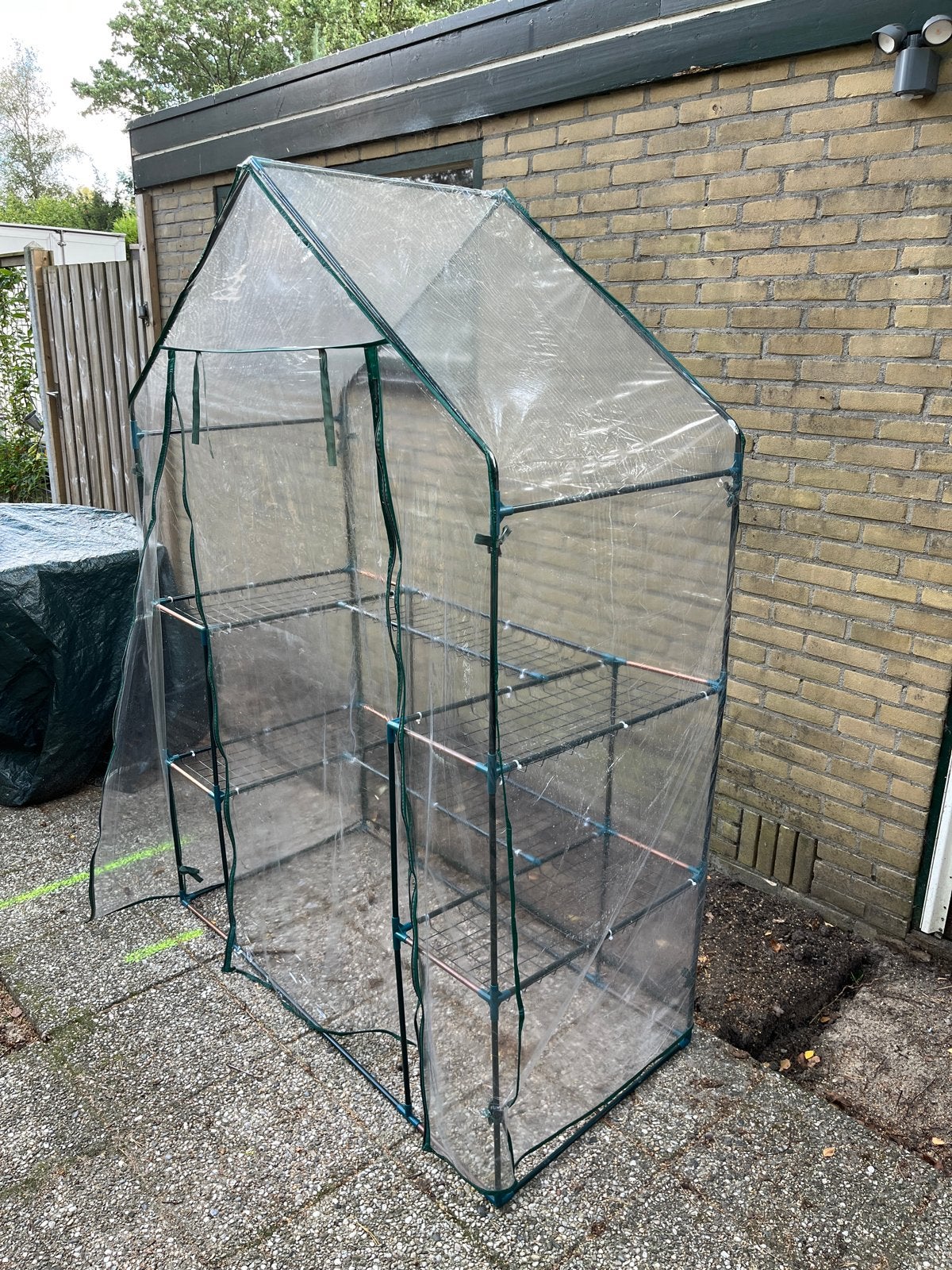 Kleine kweekkas met aluminium en koper frame, Ophalen, Gebruikt, Folie, Kweekkas