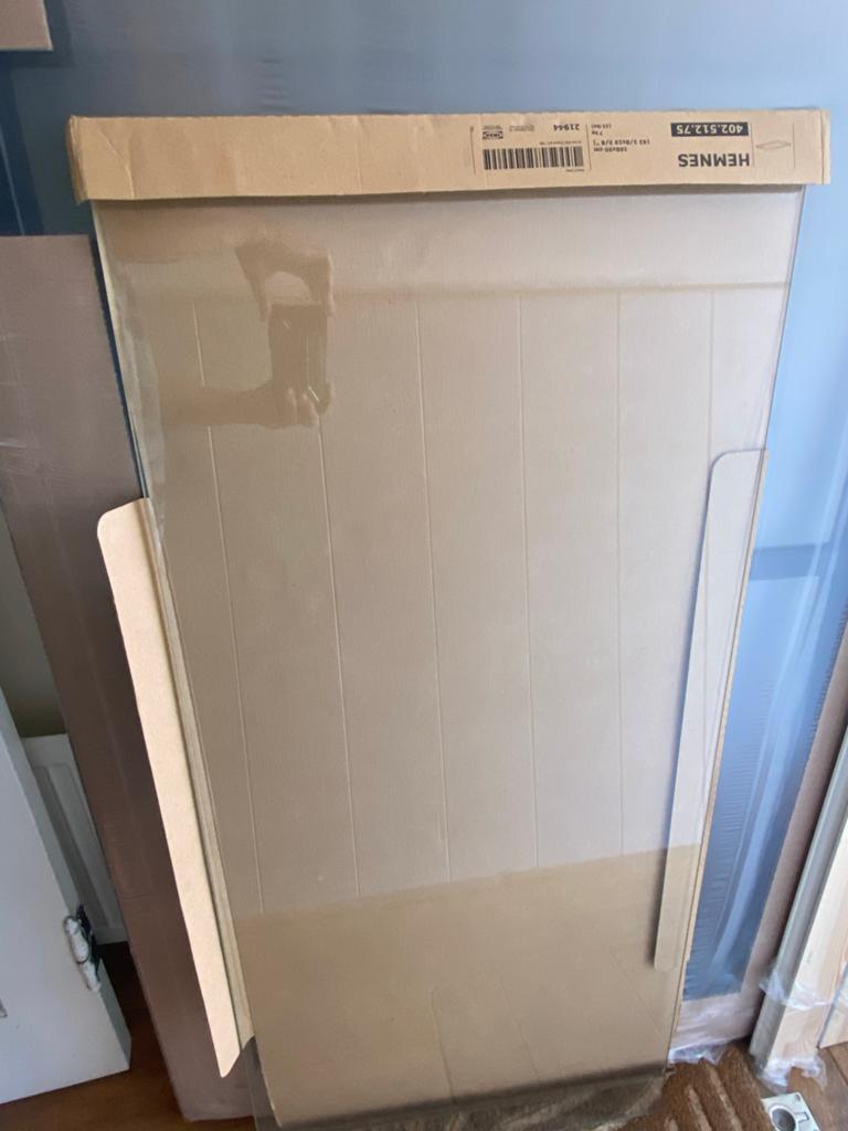 IKEA HEMNES glasplaat 108x50 cm (met originele verpakking), Ophalen, 100 tot 150 cm, Nieuw, Rechthoekig