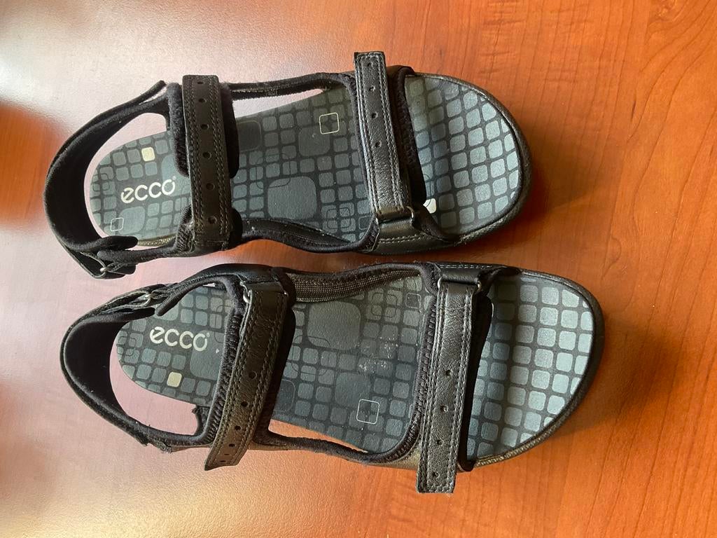 Leren zwarte ECCO sandalen maat 40, Kleding | Dames, Ophalen of Verzenden, Gedragen, Zwart