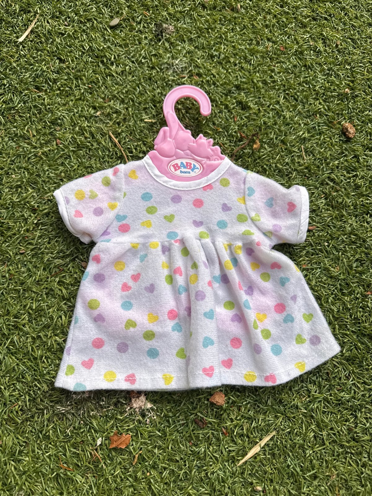 Baby Born poppenjurkje met stippen en hartjes, Kinderen en Baby's, Ophalen of Verzenden, Gebruikt, Babypop