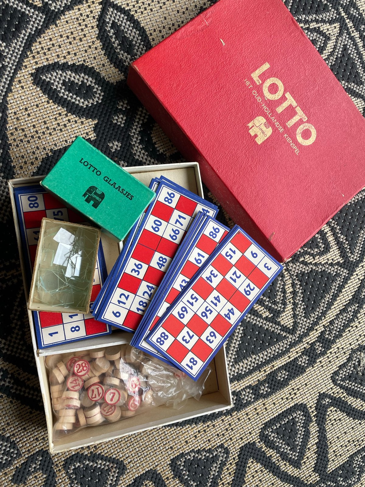 Vintage Lotto Spel - Het Oud-Hollandse Kien spel, Drie of vier spelers, Ophalen of Verzenden, Gebruikt