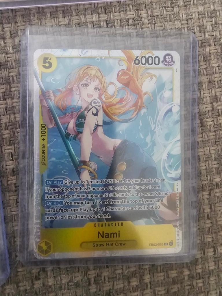 Nami eb03 053 sr one piece, Hobby en Vrije tijd, Verzamelkaartspellen | Overige, Ophalen of Verzenden, Nieuw, Losse kaart, Foil