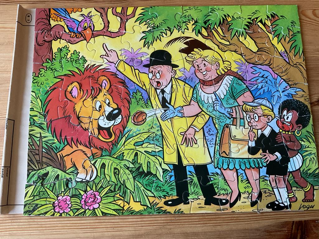 Pa Pinkelman en Tante Pollewop puzzel, compleet, Kinderen en Baby's, Speelgoed | Kinderpuzzels, Gebruikt, 6 jaar of ouder, Meer dan 50 stukjes