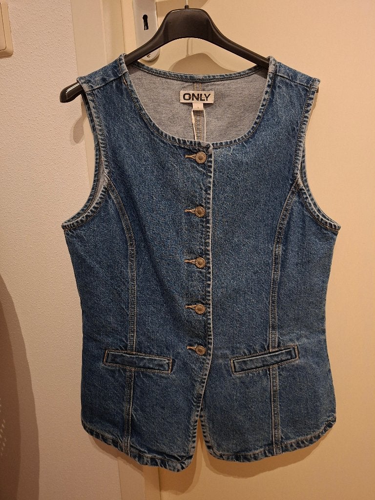 Only Giulina spijker gilet maat S NIEUW MET KAARTJE, Kleding | Dames, Only, Blauw, Nieuw, Ophalen of Verzenden