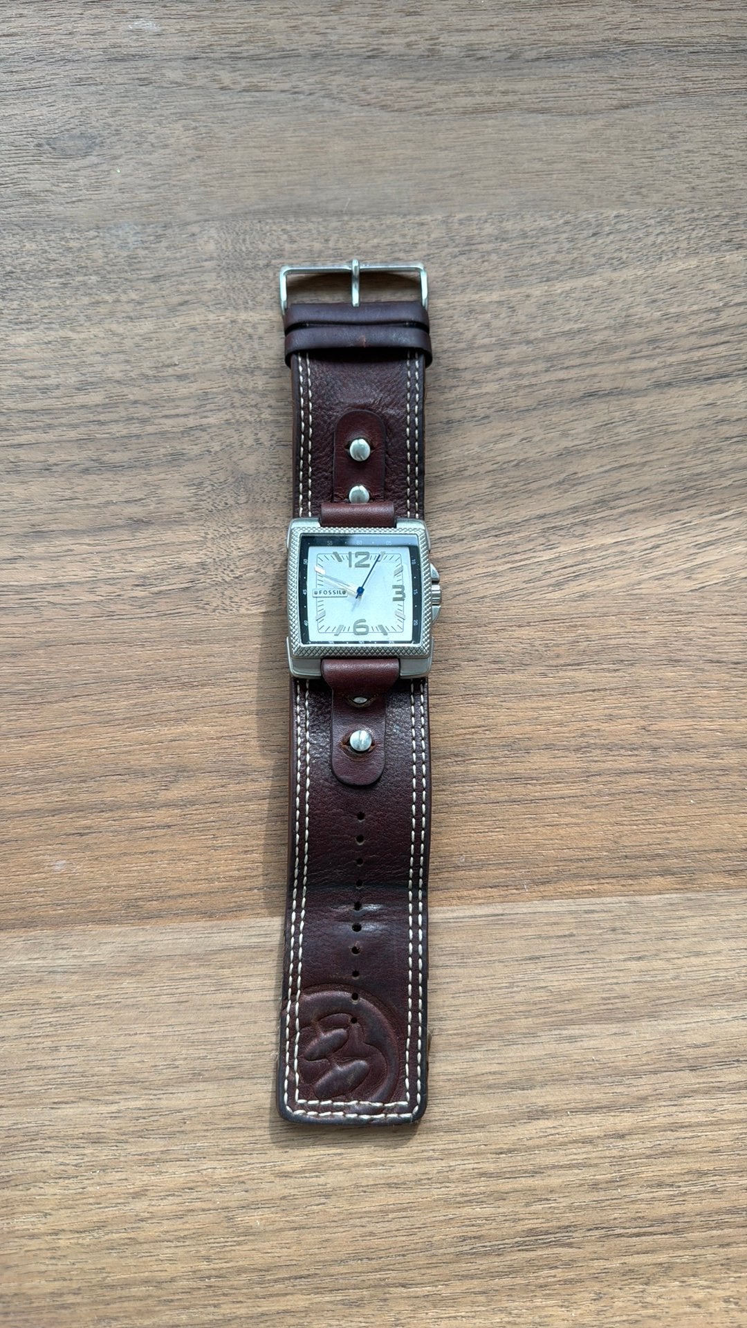 Fossil horloge met bruine leren band, Overige materialen, Polshorloge, Ophalen, Overige merken
