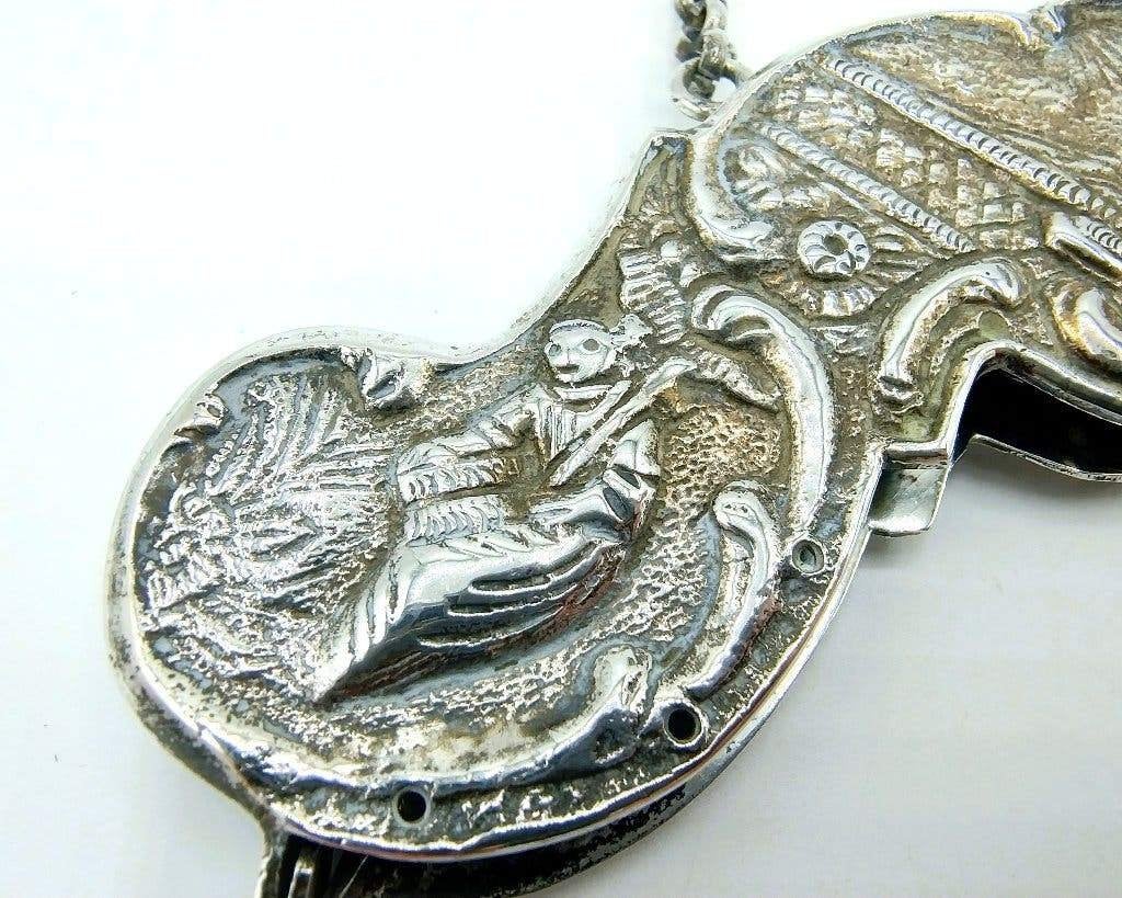 Zilveren tasbeugel met Mozes, W. Edeling, Schoonhoven, 1916, Verzenden, Zilver