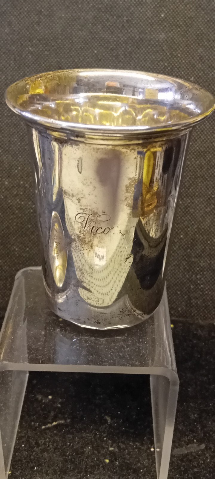 Oud zilveren geboortebekertje 1e gehalte. Gekeurd, Antiek en Kunst, Ophalen of Verzenden, Zilver