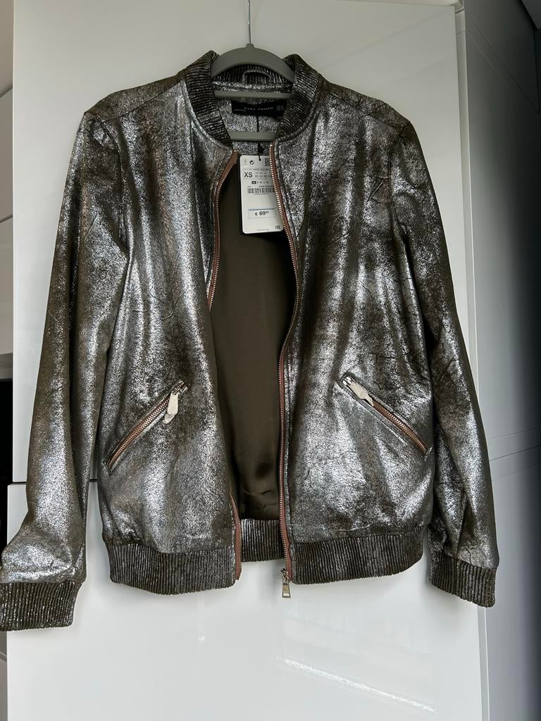 Zara Metallic Bomberjack XS/S - Nieuw met label, Ophalen of Verzenden, Nieuw, Maat 34 (XS) of kleiner, Overige kleuren