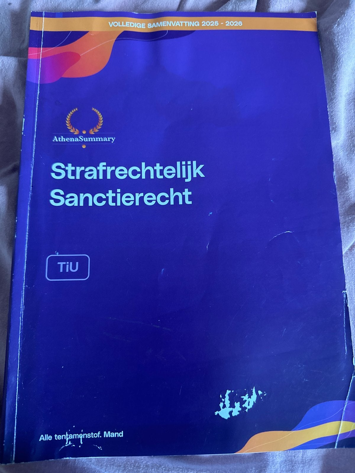 AthenaSummary Strafrechtelijk Sanctierecht TiU 2025-2026, Boeken, Ophalen of Verzenden, Zo goed als nieuw, Overige niveaus, Overige vakken