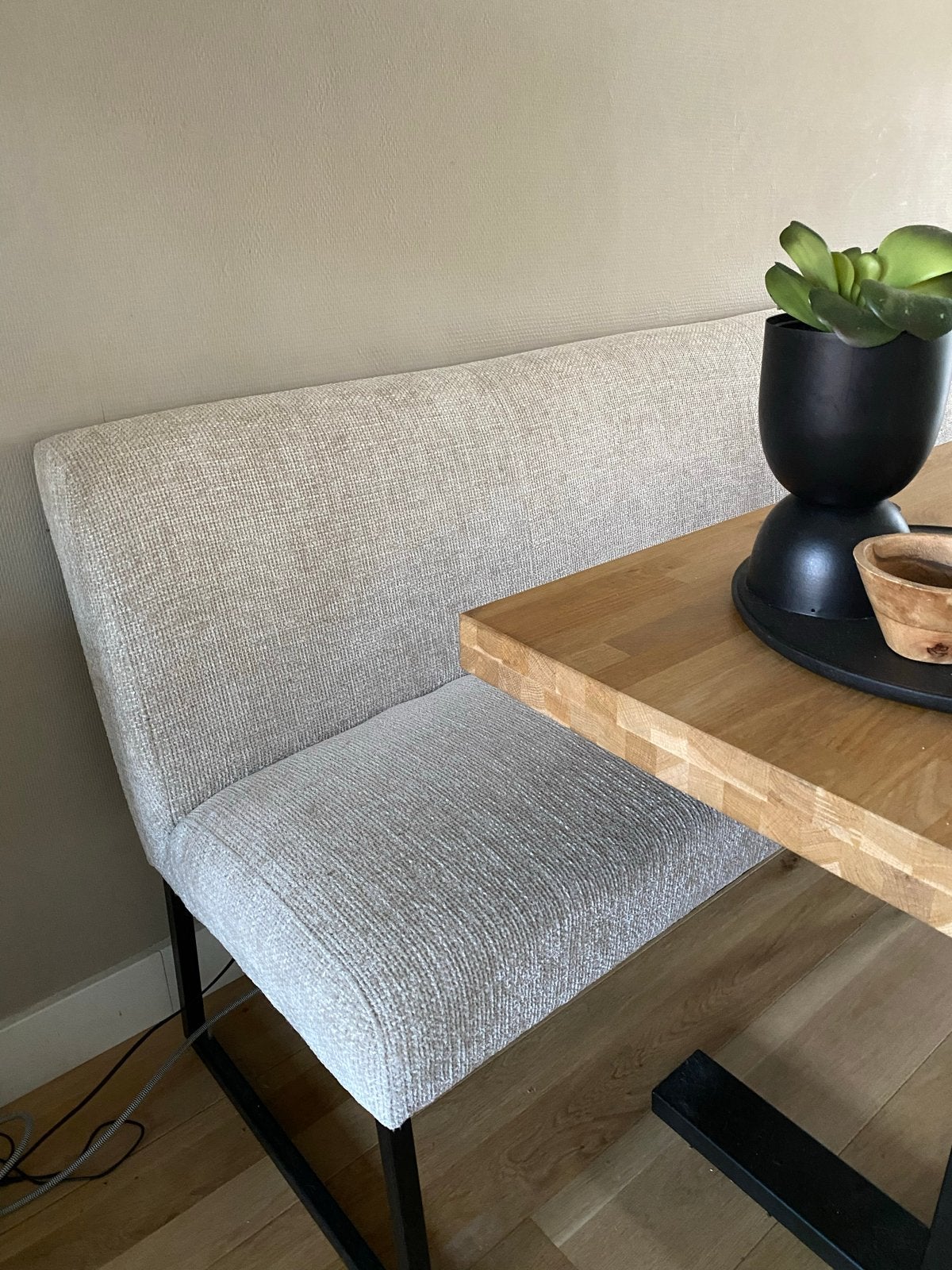 Zeer comfortabele eetbank - Zo goed als nieuw!, Ophalen, Minder dan 75 cm, Zo goed als nieuw, Stof
