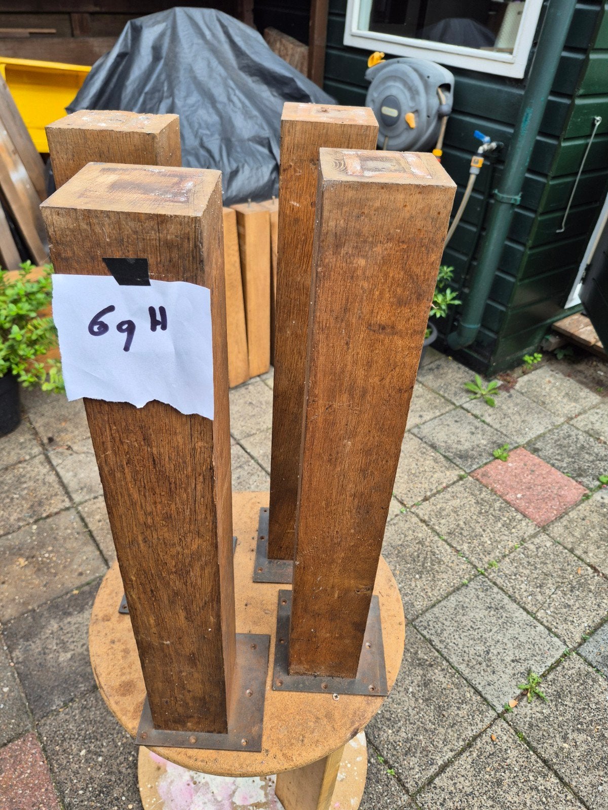 massief eiken tafelpoten, Huis en Inrichting, Ophalen of Verzenden, Gebruikt